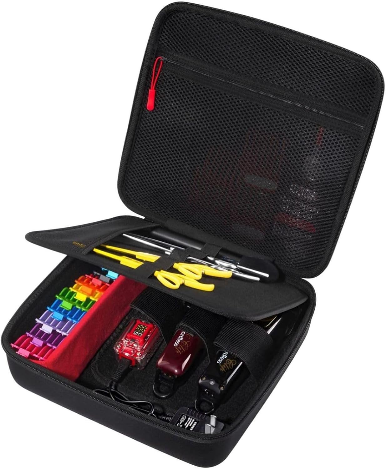 ProCase Hard Barber Accessories Case - Travel Bag for 3-4 Hair Clippers & Supplies | Portable Organizer in Black
