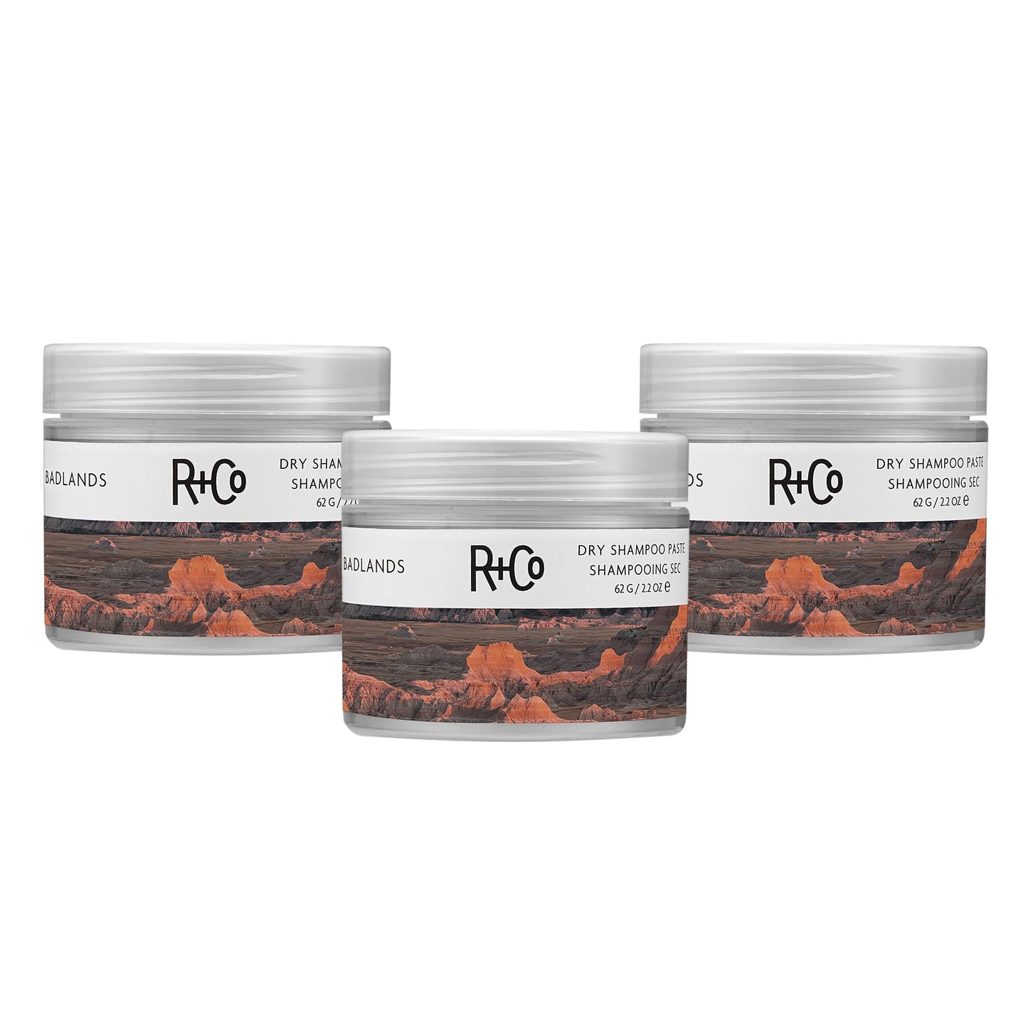 R+Co Badlands Dry Shampoo Paste – 2-in-1 Styling Paste & Dry Shampoo, Adds Volume, Absorbs Oil, Matte Texture for Second-Day Hair, Relative Paradise Fragrance, 2.2 Oz - 3 Pack