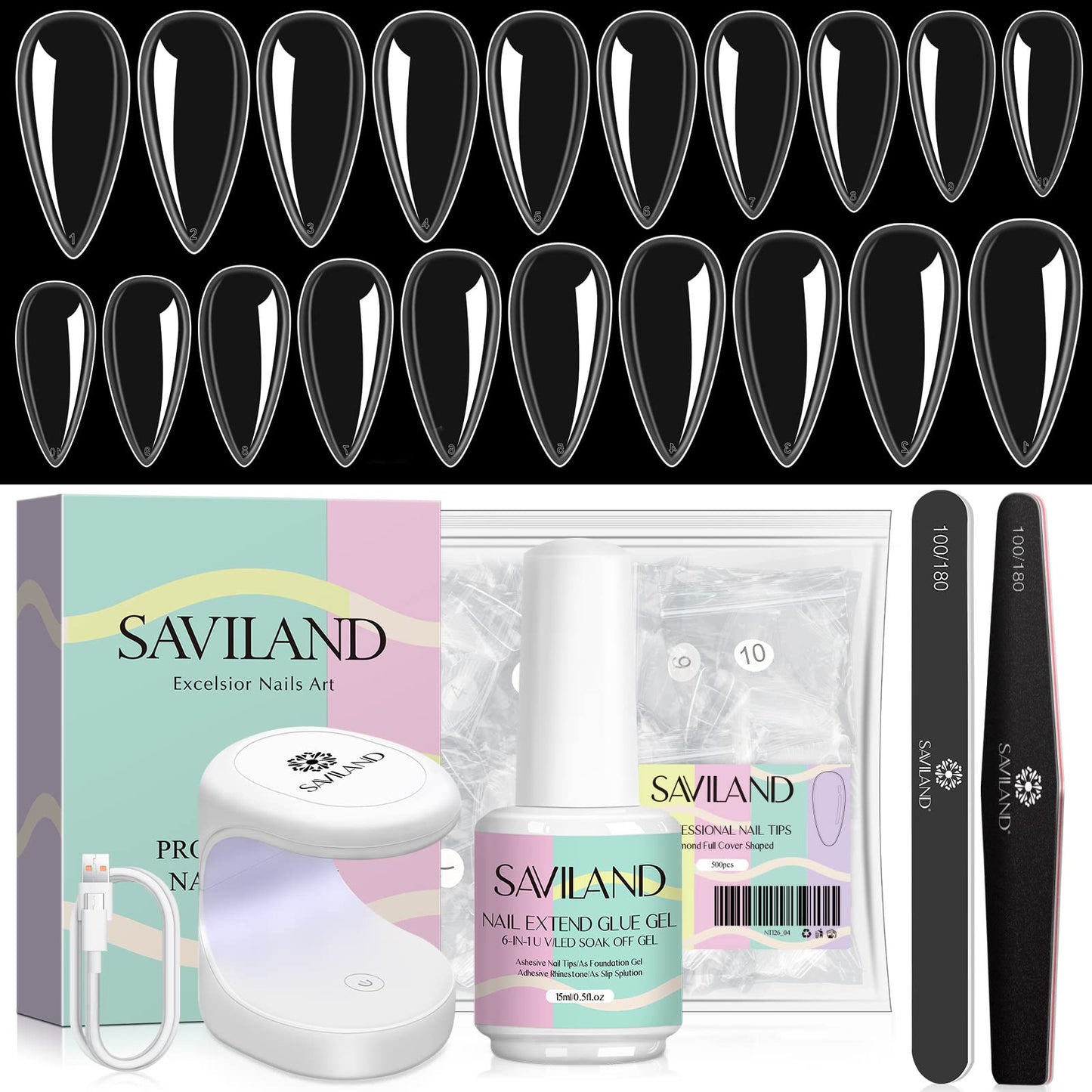 SAVILAND Gel Nail Kit Almond