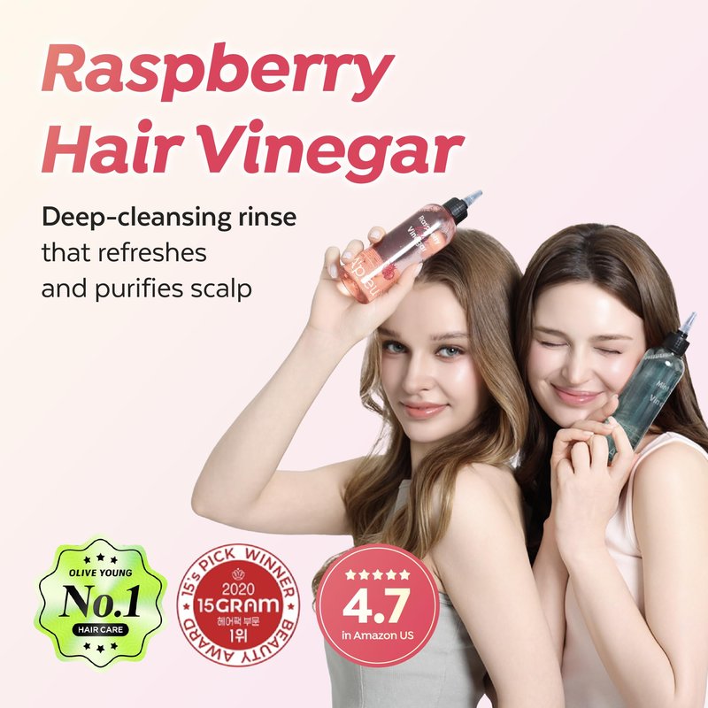A’PIEU Raspberry Hair Vinegar Rinse for Scalp Detox & Clean, Smooth & Shiny Hair, Clarifying Treatment for Dandruff, Buildup, Oily & Itchy Scalp, pH Balancing, Korean Haircare, 6.76 fl oz