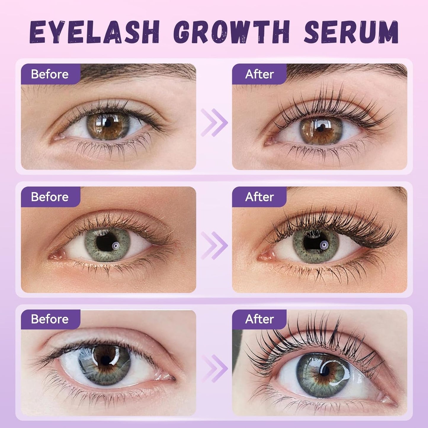 Lash Growth Serum - Gentle Daily Nourishing Treatment for Longer Thicker Fuller Lashes - Vegan Cruelty-Free Sensitive Eyes Safe (5ml)
