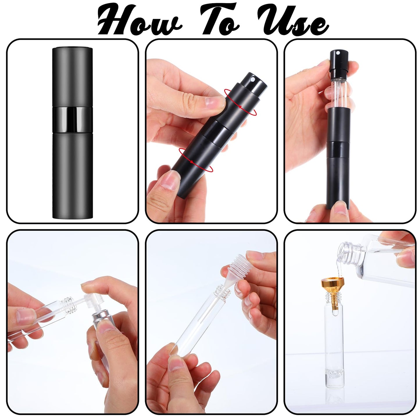 Dimeho 8ML Atomizer Perfume Spray Bottle 20 PCS Refillable Empty Small Cologne Dispenser Mini Travel Portable Sprayer for Women Men Travel