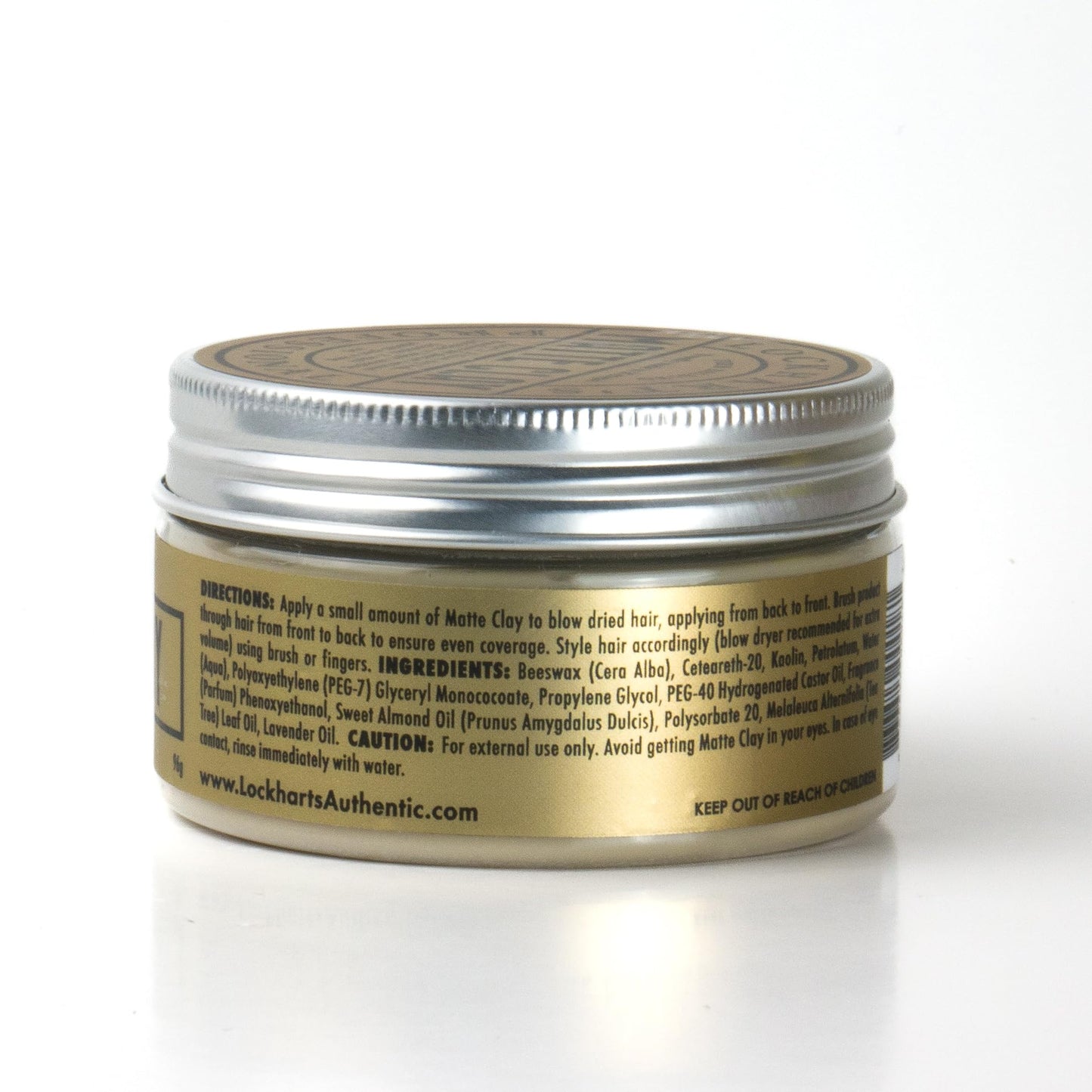 Lockhart’s Classic Matte Clay - Handcrafted Pomade For Men - Made With Kaolin & Beeswax - Medium/Firm Hold, Natural Matte Finish - Handcrafted Styling Clay for a Professional, Textured Look (3.4oz)