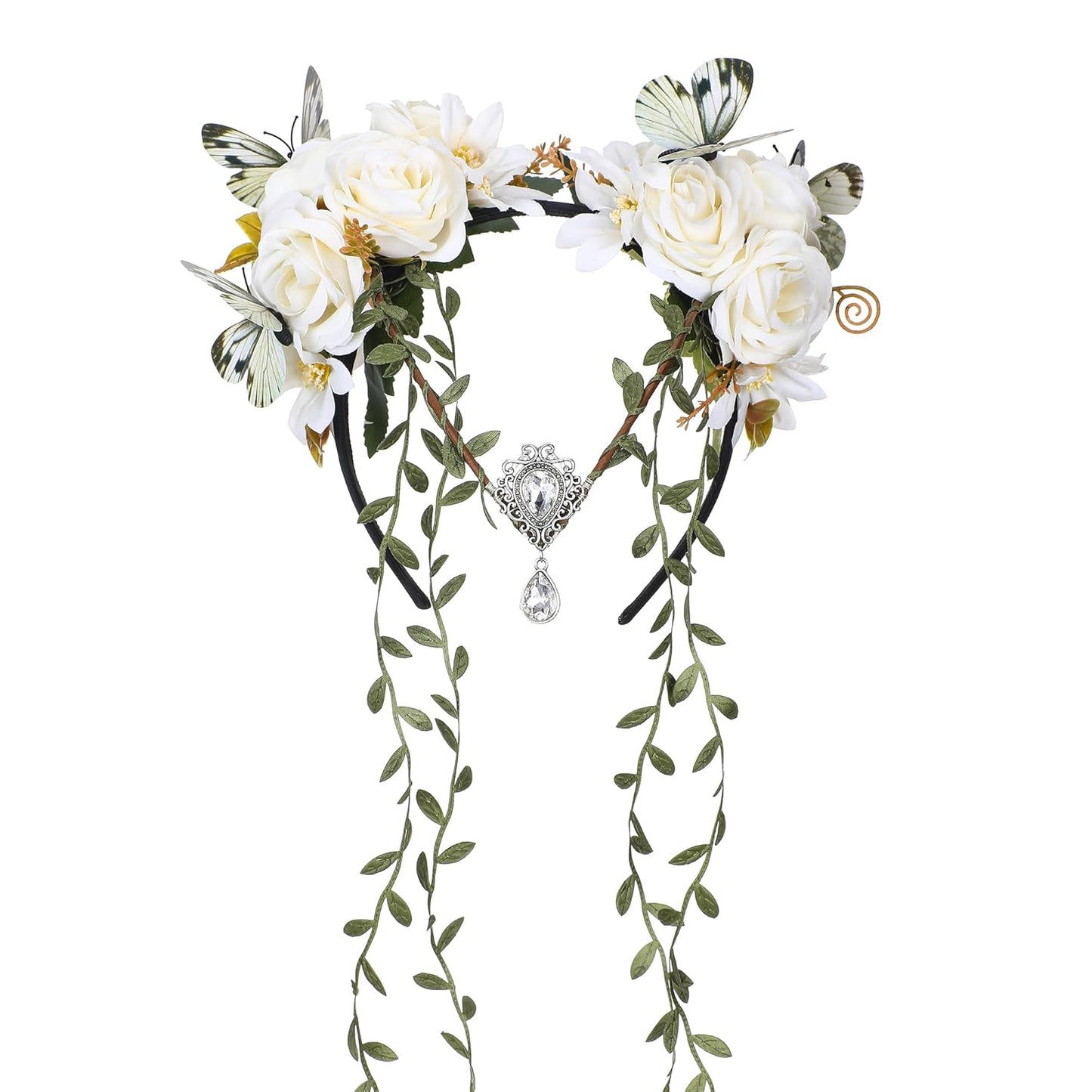 Fairy Flower Crown - White Elf Vine Headpiece & Floral Headband for Women | Perfect for Renaissance Weddings & Cosplay