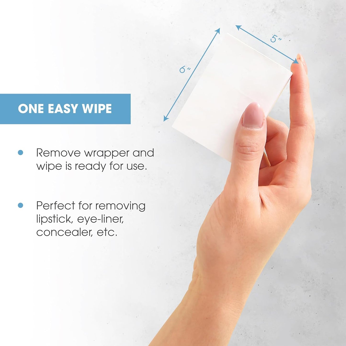 Diamond Wipes Makeup Remover - Alcohol-Free Facial Cleansing Wipes with Vitamin E | 50 Count
