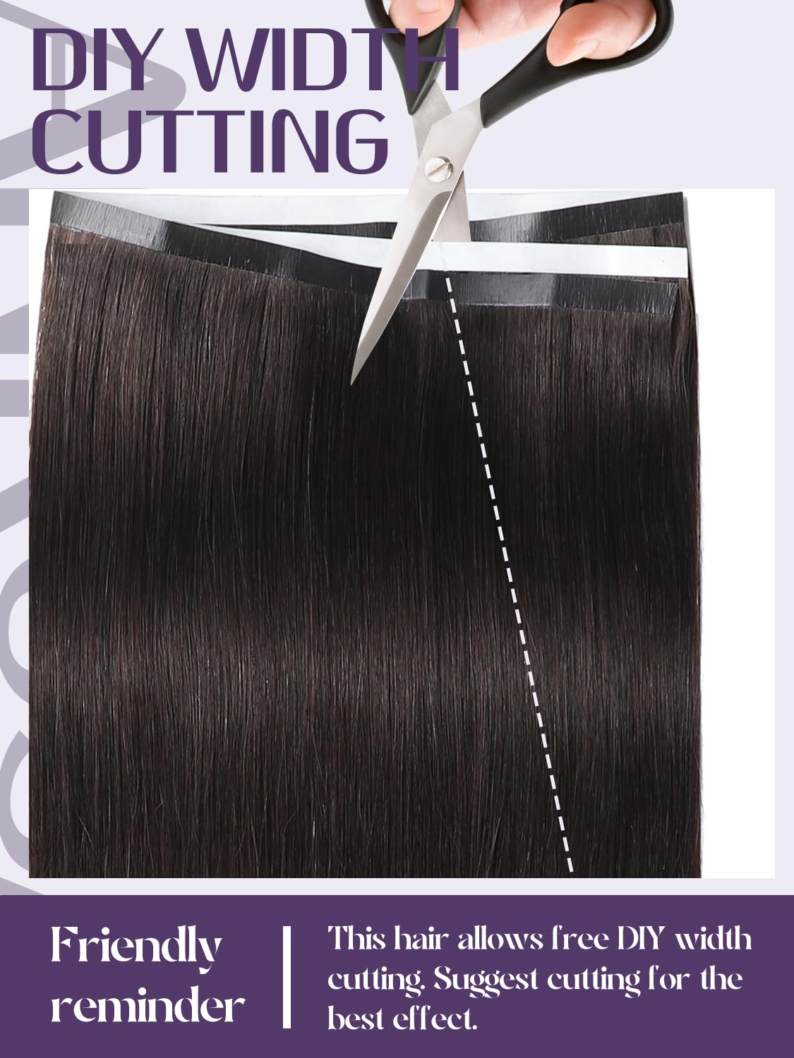 Anrosa Long Weft Tape Weft Hair Extensions 16 Inch Dark Brown Wide Seamless Tape in Hair Extensions Human Hair for Women 50G DIY Width 31.5" (80cm)