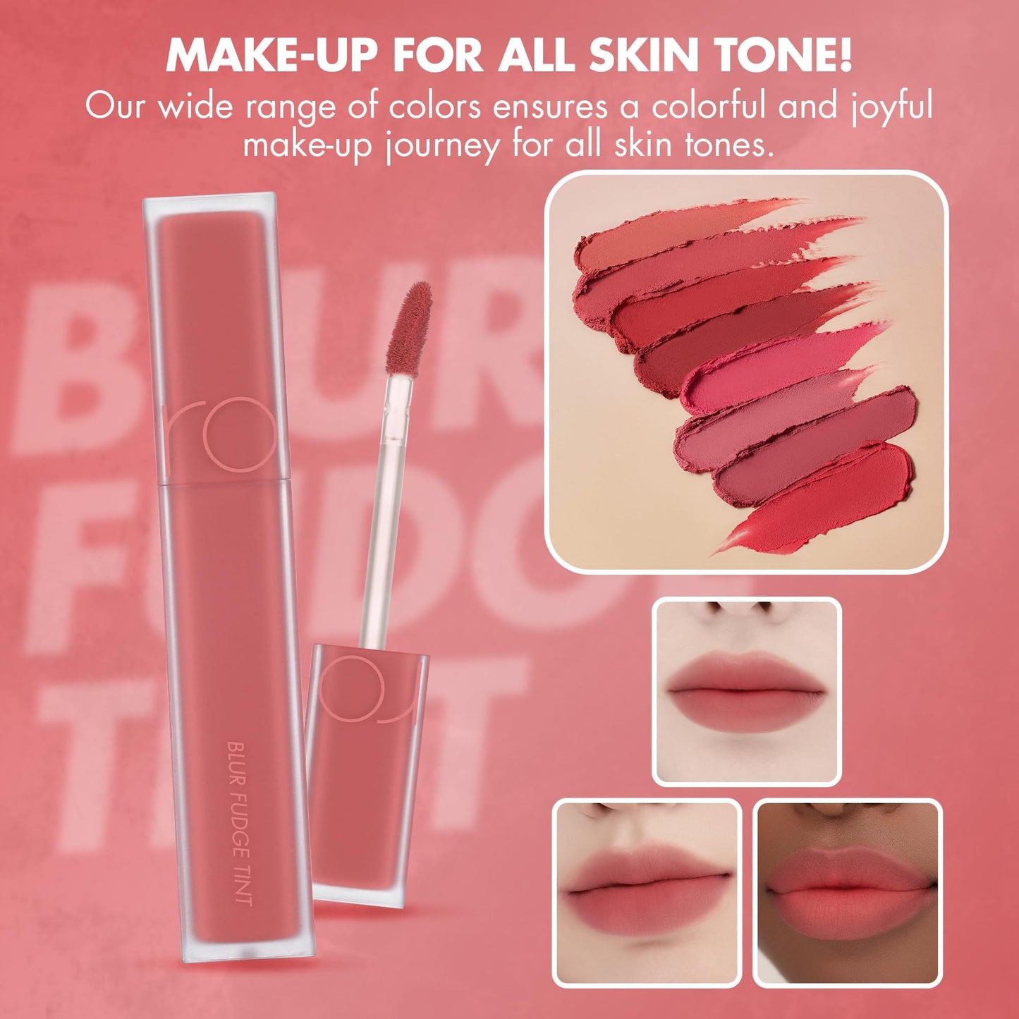 rom&nd BLUR FUDGE TINT 14 UNROSE: Velvety Matte Lip & Cheek Stain | K-Beauty Blurring Effect | Long-Lasting, Non-Drying Cream Formula with Vitamin E
