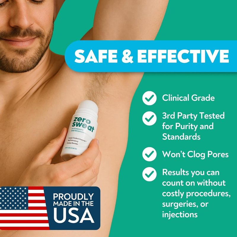 ZeroSweat Antiperspirant Deodorant - Clinical Strength Hyperhidrosis Treatment | Reduces Armpit Sweat (2 Pack)