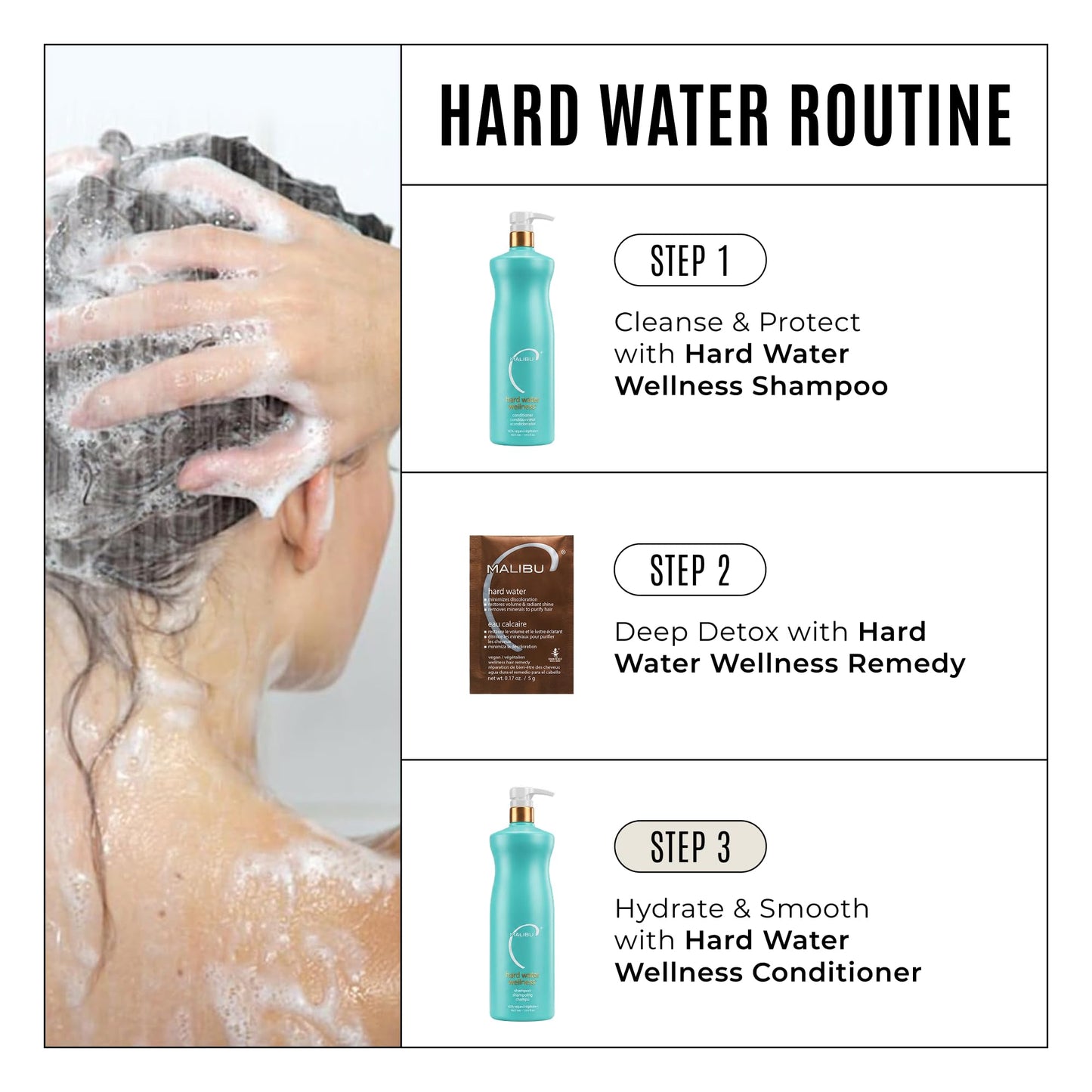 Malibu C Hard Water Wellness Hair Conditioner - Sulfate Free Conditioner that Increases Moisture & Shine - Protects Hair from Waterborne Elements (33.8 oz)