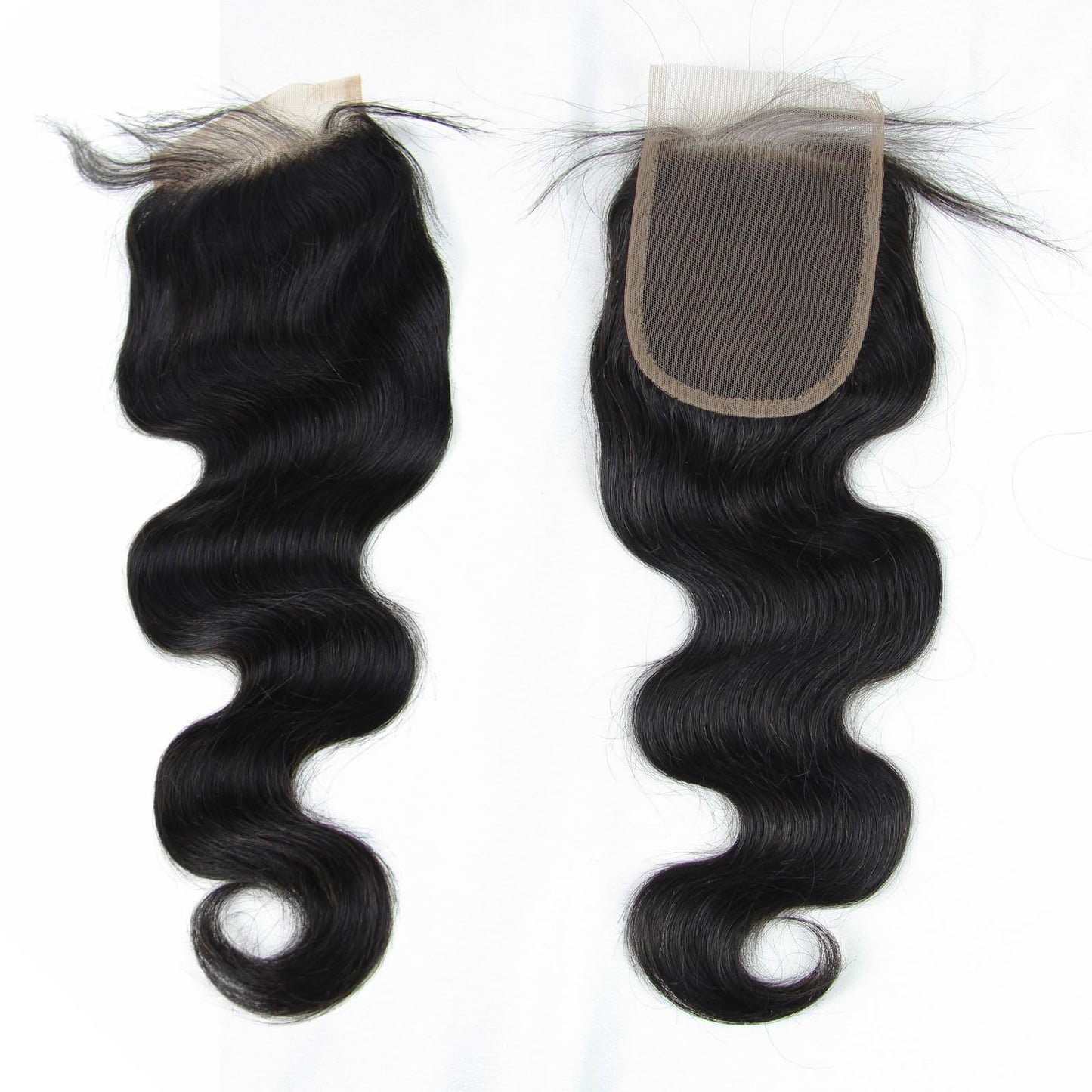 4x4 Lace Closure Body Wave - Transparent HD Free Part Invisible Lace Closure 100% Brazilian Virgin Human Hair Pre Plucked with Baby Hair Natural Black 12A Grade (16 Inch)