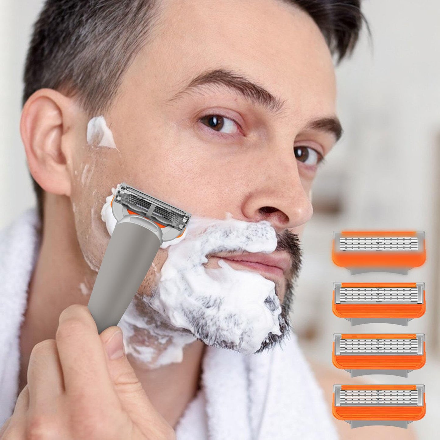 24 Pack Razor Blade Refills Compatible with Fusion 5 Razor – 5-Layer Precision Anti-Friction Blades for Manual Wet Shaving – Pivoting Head Design for Smooth, Close & Comfortable Shave (24)