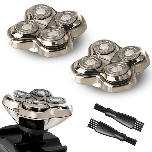 OXSITO 2Pack Pro 4 Shaver Replacement Heads for Skulls Pitbulls Series Gold PRO, Silver PRO, Platinum PRO, Butterfly Kiss PRO Head Shavers, Floating 4 Heads for a Fast, Close and Smooth Shave.