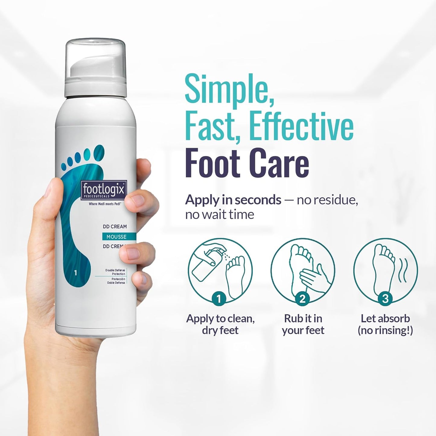 Footlogix DD Cream Mousse - Hydrating Foot Care Treatment | 4.23 Oz