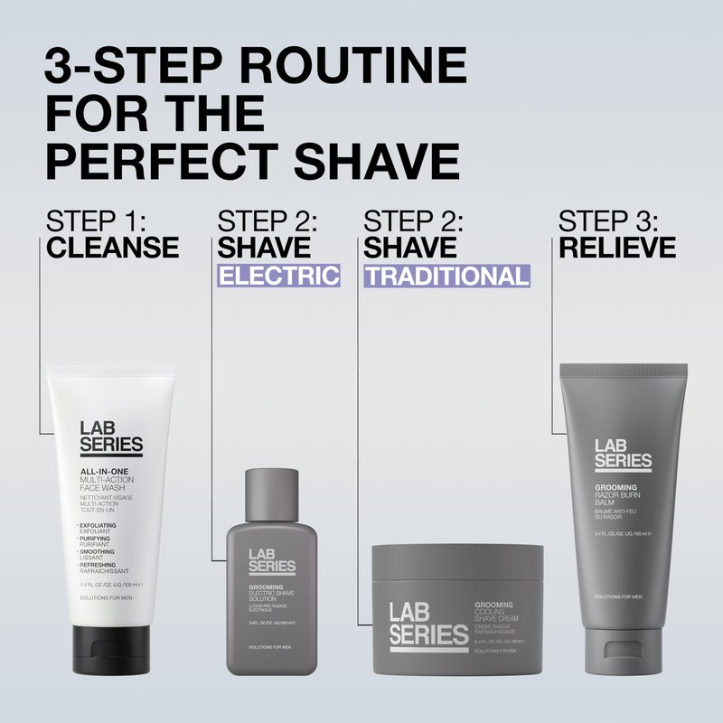 Lab Series Men's Grooming Cooling Shaving Cream with Menthol & Shea Butter- Hydrates & Protects Skin from Irritation - Skin Care for Men, 6.4 Ounce