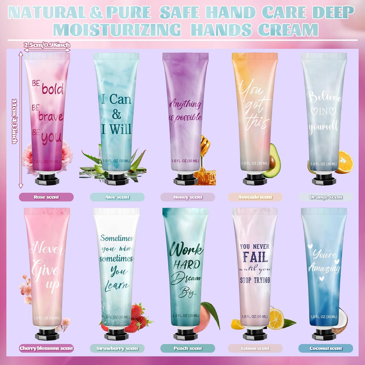 Leelosp 30 Pack Employee Teacher Appreciation Gifts Bulk Travel Size Hand Cream Inspirational Natural Fragrance Hand Lotion Thank You Gift for Admin Assistant Teacher Nurse Coworker Staff Volunteer