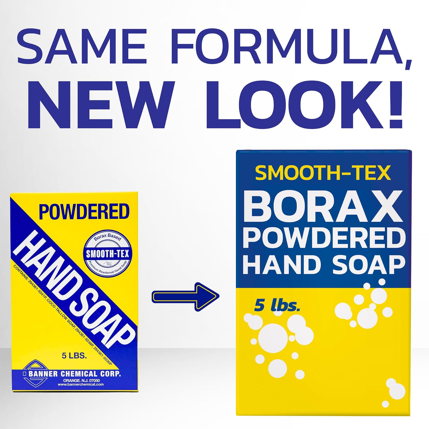 Banner Chemical Smooth-Tex Borax Powdered Hand Soap - Heavy Duty Industrial Hand Wash - Removes Grease, Grime and Oil from Hands for Mechanics & Industrial Workers, Compare to Boraxo - 5 lbs (1 Pack)