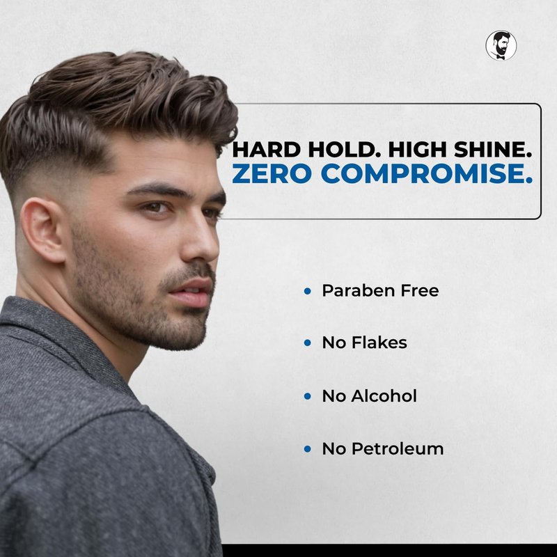 Gentlemen Republic Oceano Men's Hair Gel 16oz - Strong Touchable Hold and High Shine Styling Gel for Hair, 100% Alcohol-Free Professional Formula with Fresh Scent, Mens Hair Product Made in USA