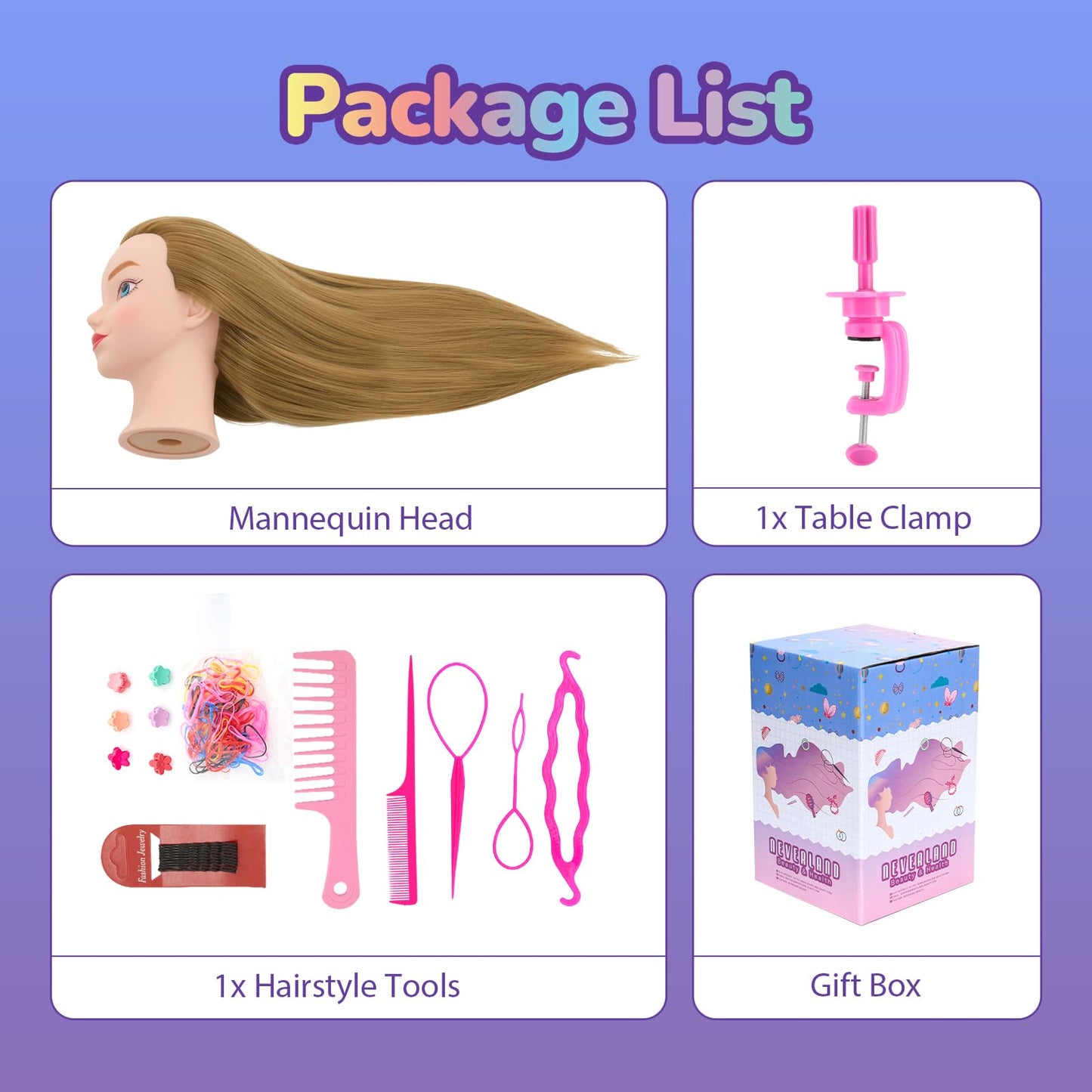 Mannequin Head for Kids - Doll Head for Hair Styling for Kids, Cosmetology Manikin Practice Training Head for Braiding Hairdressing for Girls #27