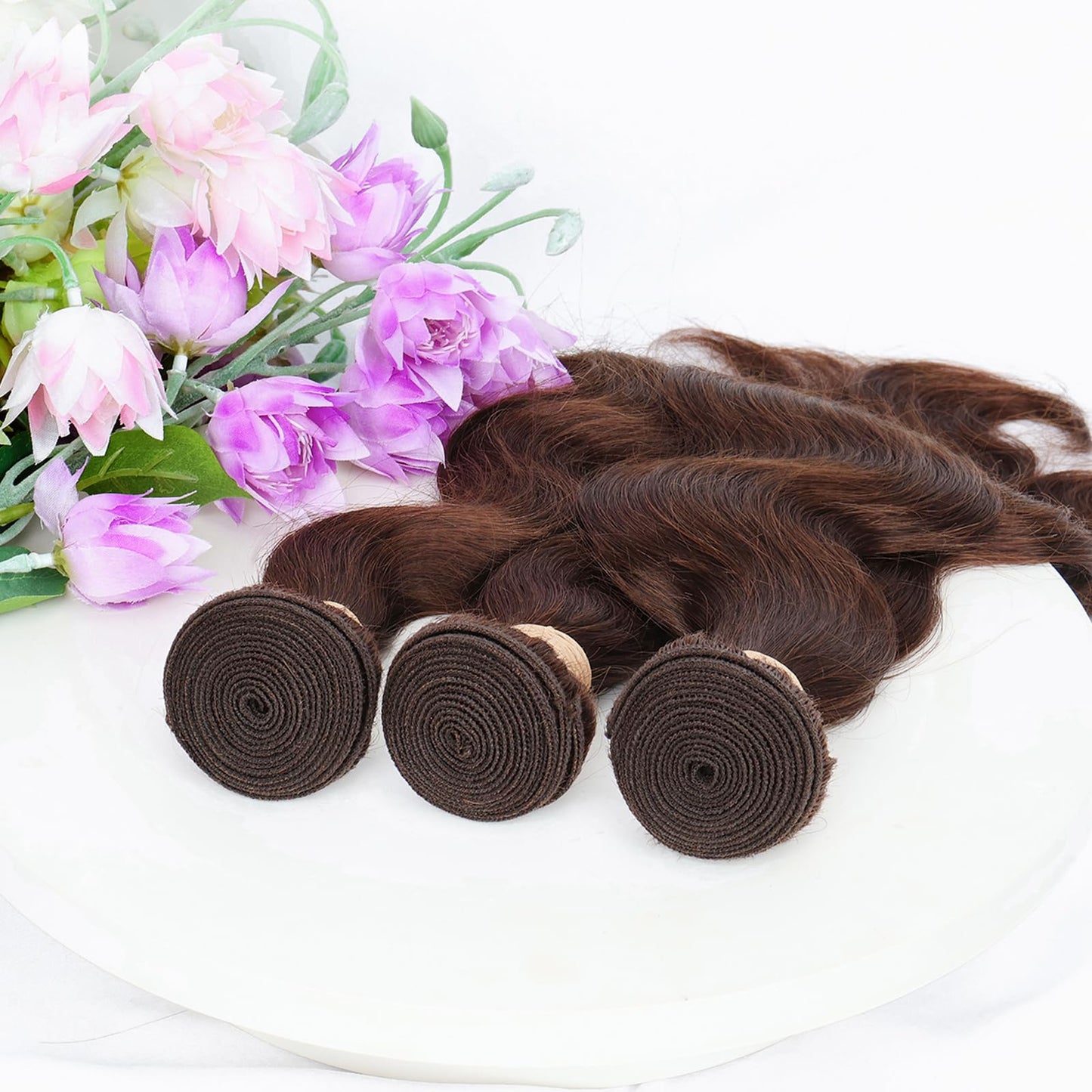 ALLRUN 16 Inch Brown Human Hair Bundle Body Wave 1 Pc - 100% Unprocessed Brazilian Virgin Hair Extensions Chocolate Brown Bundles Human Hair 4# Color (12A)