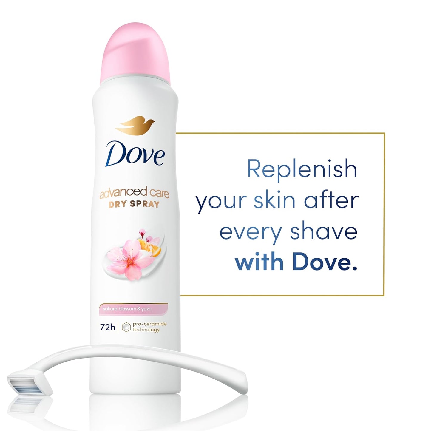 Dove Antiperspirant Deodorant Spray for Women - Sakura Blossom & Yuzu | 72-Hour Protection, 3 Pack, 3.8 oz