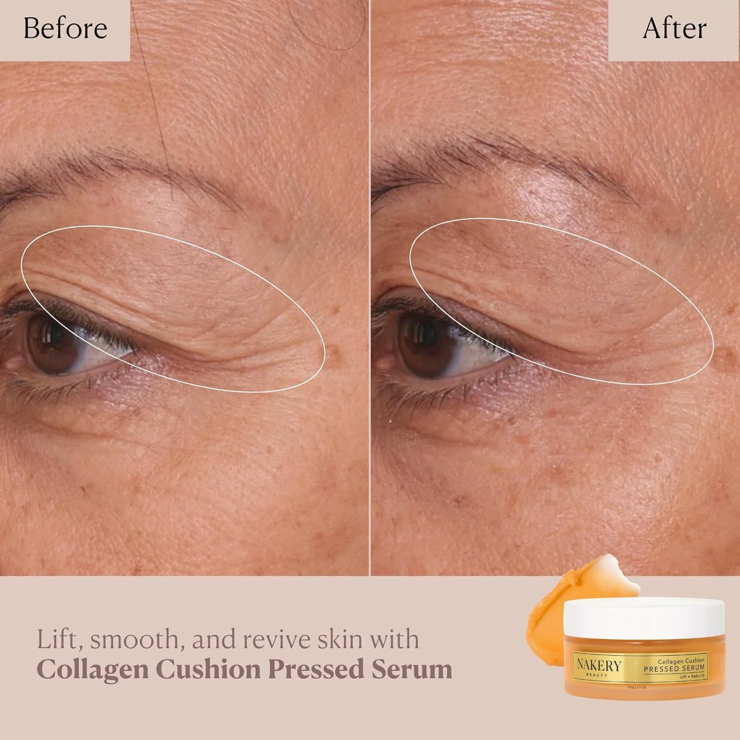 Collagen Cushion Pressed Serum - Anti-Aging Hydrating Face Cream with Retinol & Peptides | Skin Tightening for Wrinkles & Stretch Marks