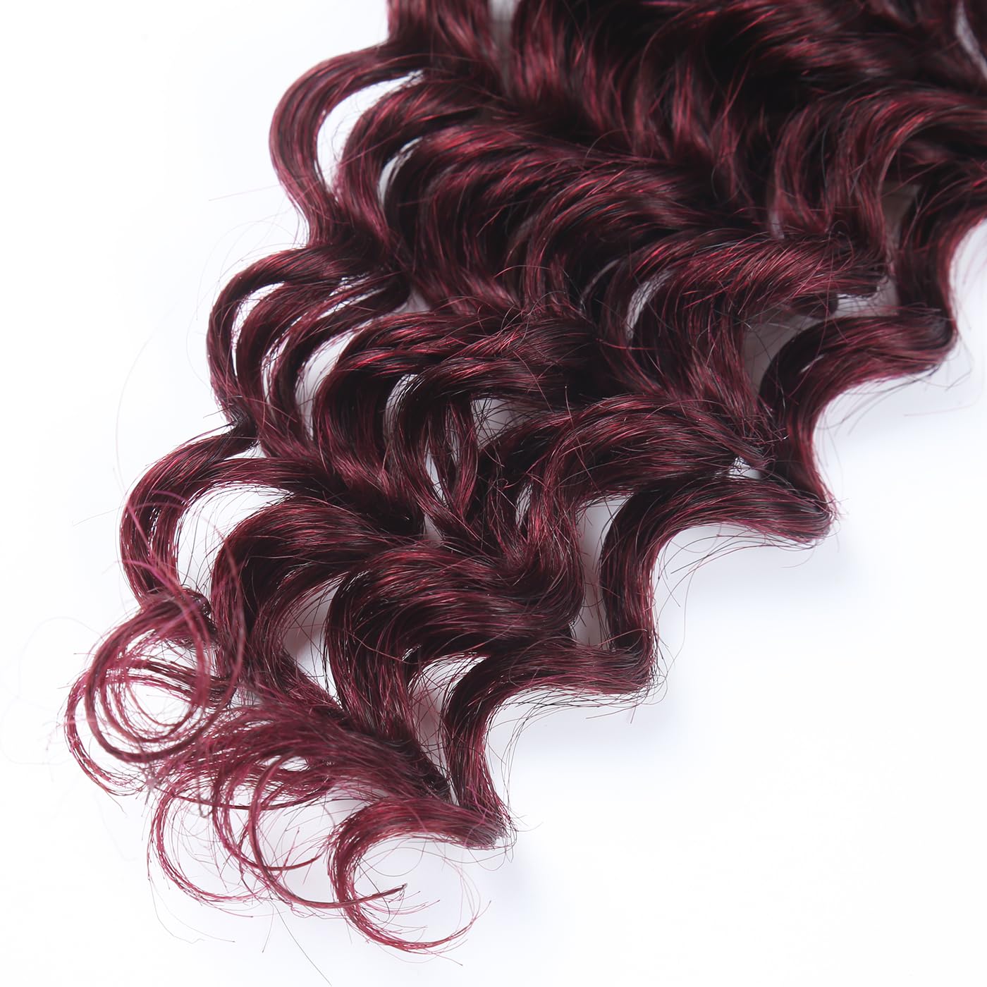 RESACA Deep Wave Bulk Human Hair for Braiding 20 Inch 100g 2 Bundle Boho Braids Human Hair Water Wet and Wavy 100% Unprocessed Brazilian Virgin Hair Extensions Kinky Curly （99j）