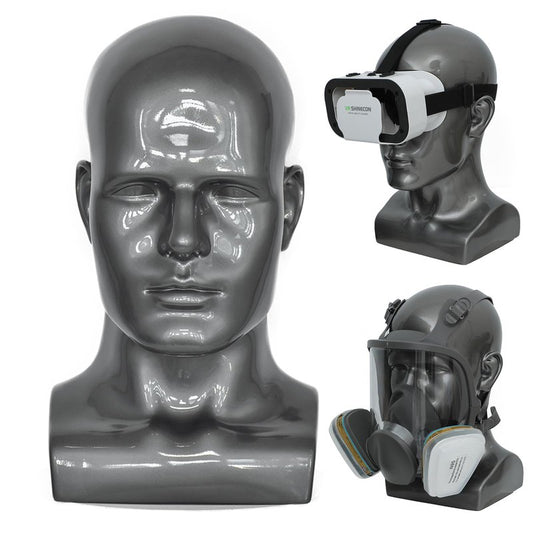 BLTYXT PVC Male Mannequin Head Professional Manikin Training Head for Display Headphone Game Console Hats Wigs Jewellery Glasses Facemask Caps Model Head (L90hh)