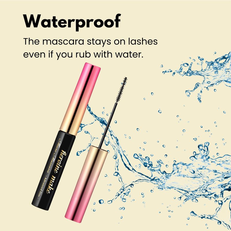 Heroine Make by KissMe Mini Waterproof Mascara | Black Waterproof Formula for Long-Lasting Volume and Length | Hypoallergenic | Curling and Smudge-Proof | Made in Japan