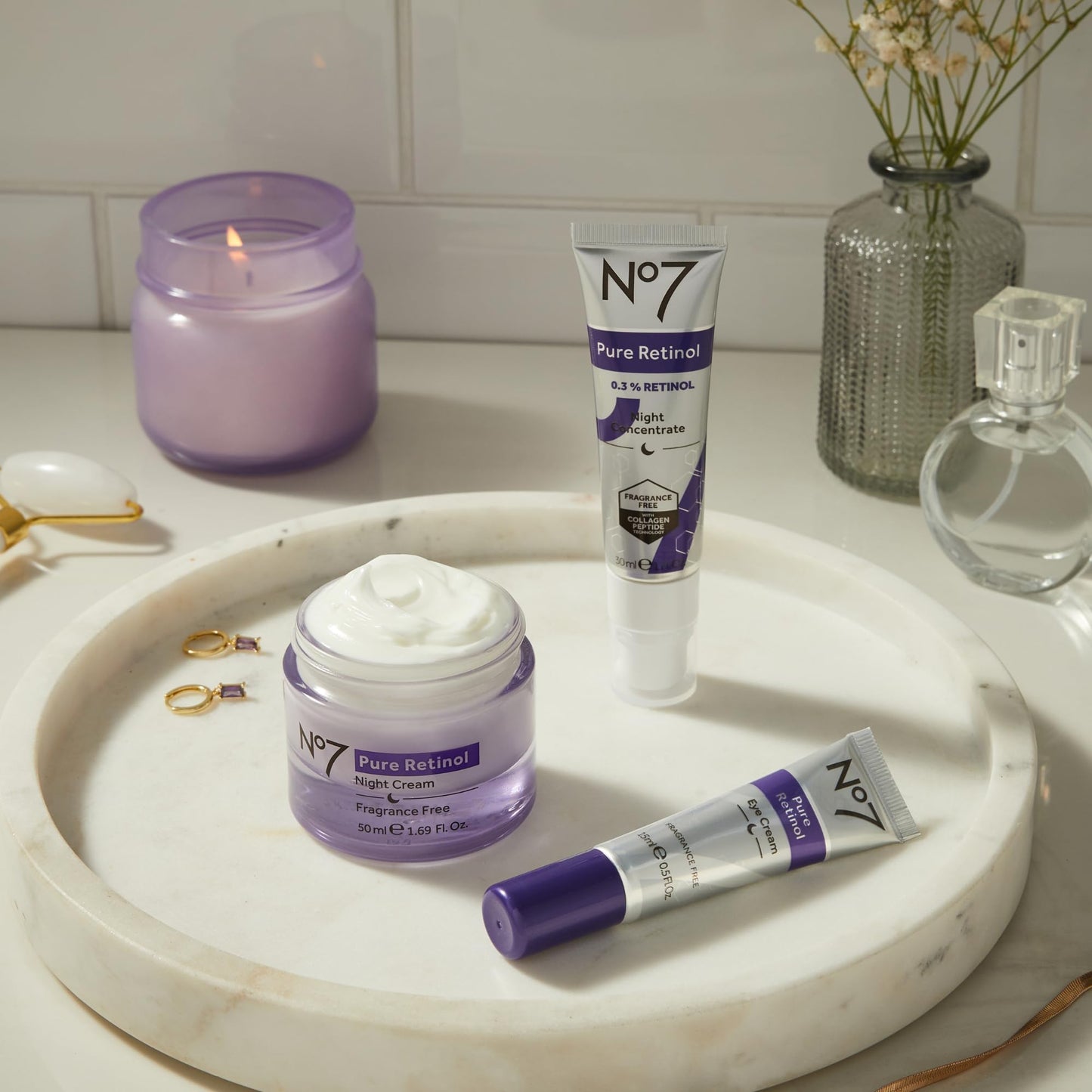 No7 Advanced Retinol 0.3% Night Concentrate - Slow Release Retinol Serum + Peptide Matrixyl 3000+ Boosted Overnight Anti-Aging Serum for Smoother, Softer Skin (1oz)