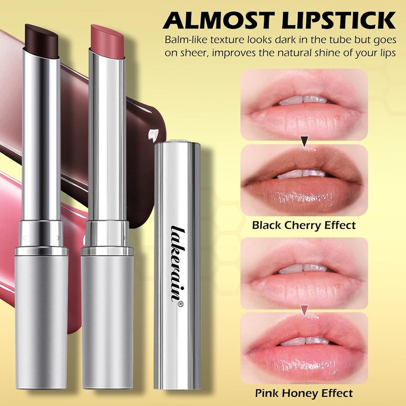 Sheer Tinted Lip Balm - Hydrating Black Cherry Tint for All Skin Tones | Moisturizing Formula, Ultra-Glossy Finish