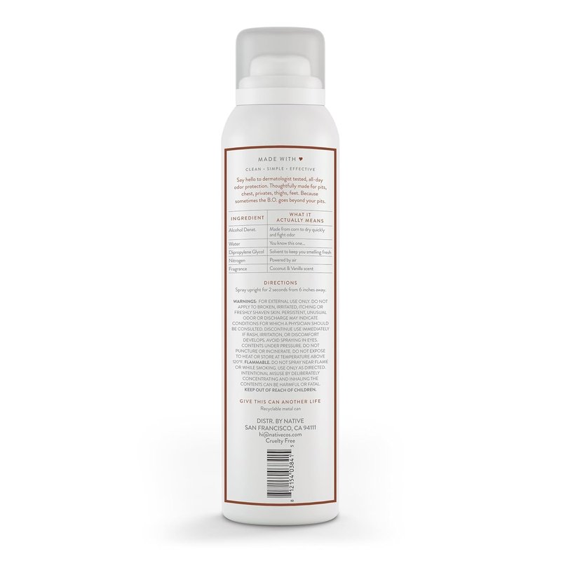 Coconut Vanilla Deodorant Bundle - Aluminum Free Whole Body Spray with Shea Butter | 72-Hour Protection