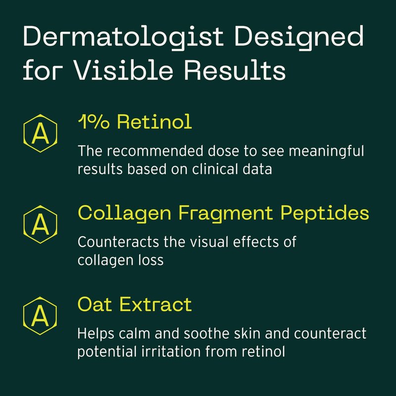 1% Retinol Peptide Boosting Serum for Face - Reduces Wrinkles, Discoloration & Loss of Firmness - With Collagen Peptides & Patented Delivery System - 30ml