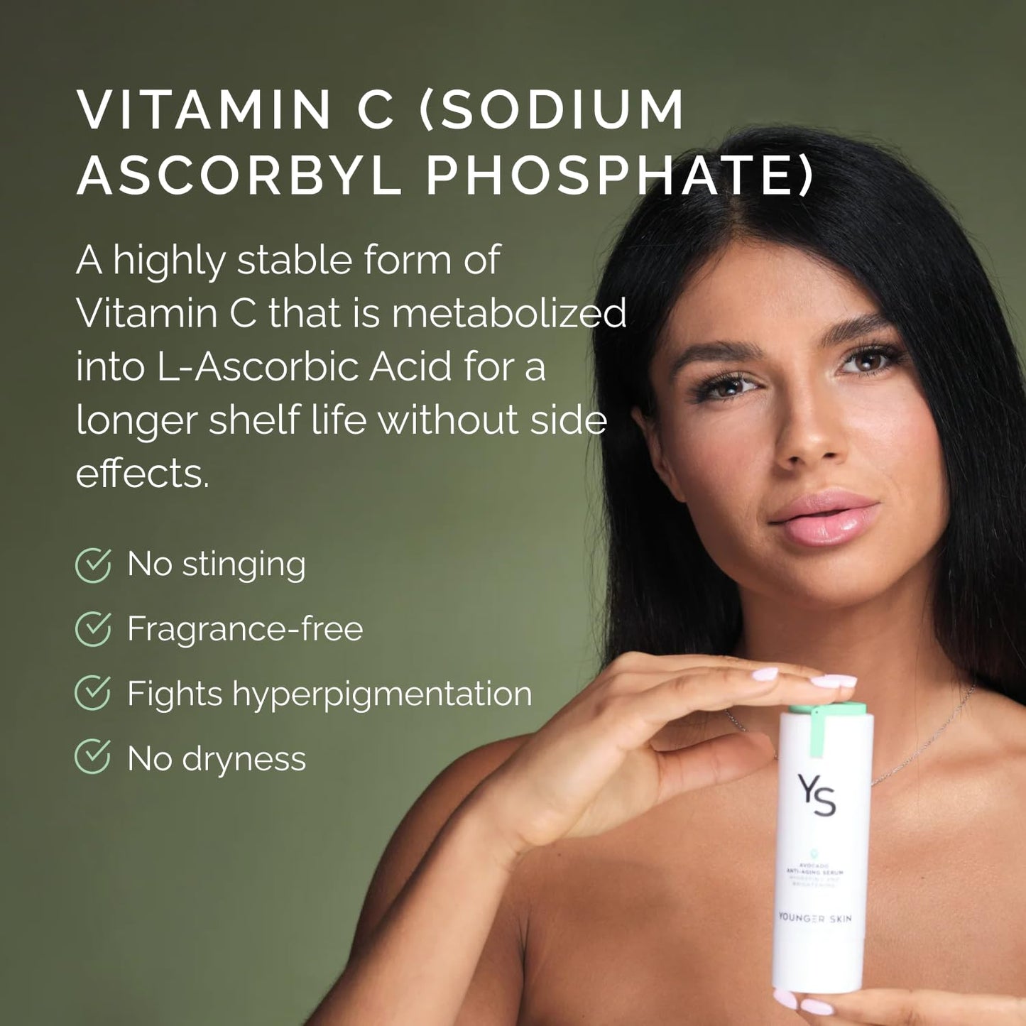 Younger Skin Avocado Anti-Aging Serum - Hydrating, Brightening, Wrinkle Reducer, Facial Skincare - Organic Avocado Oil, Vitamin C, Hyaluronic Acid, Niacinamide - 30ml