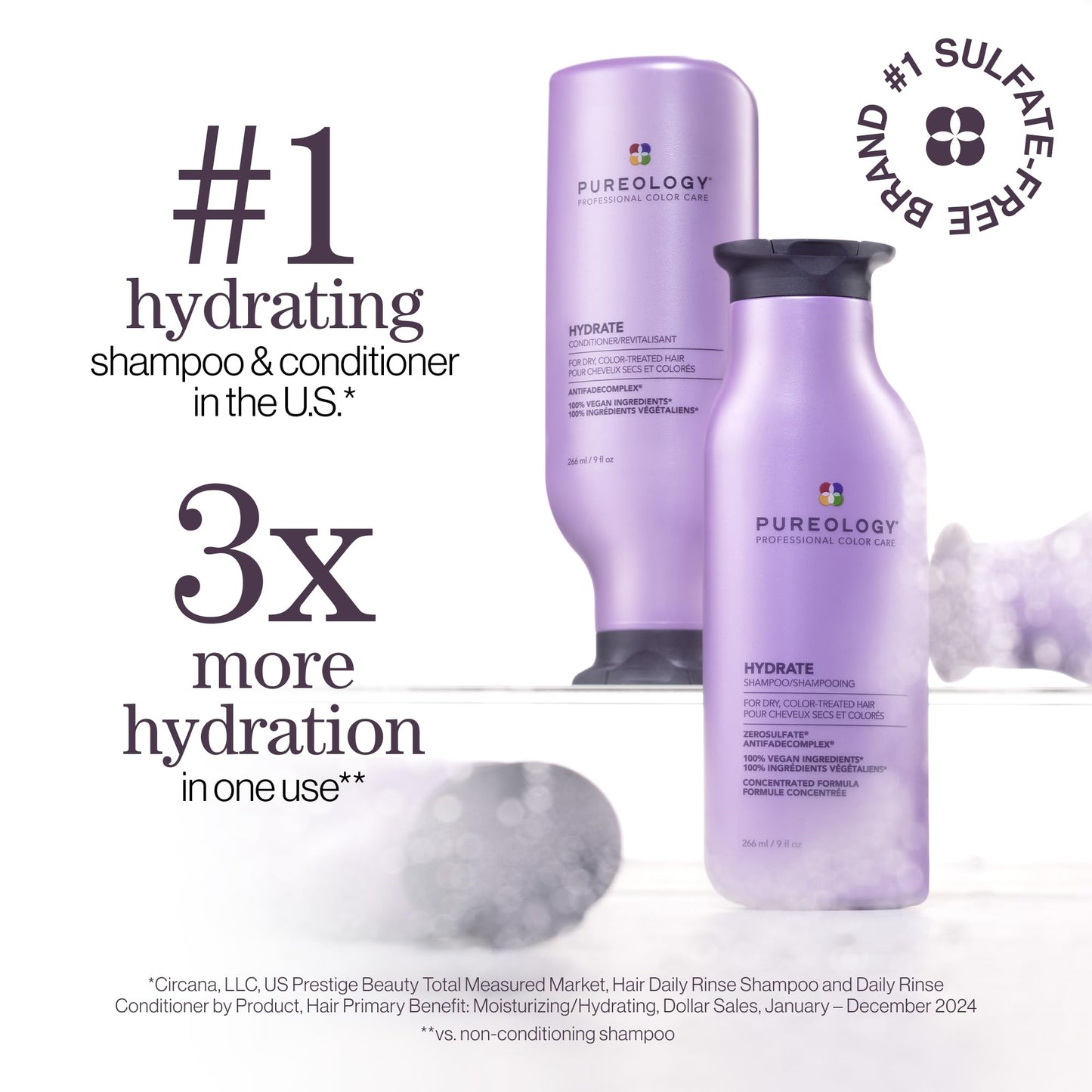 Pureology Hydrate Moisturizing Shampoo & Conditioner Set, 33.8 Fl Oz