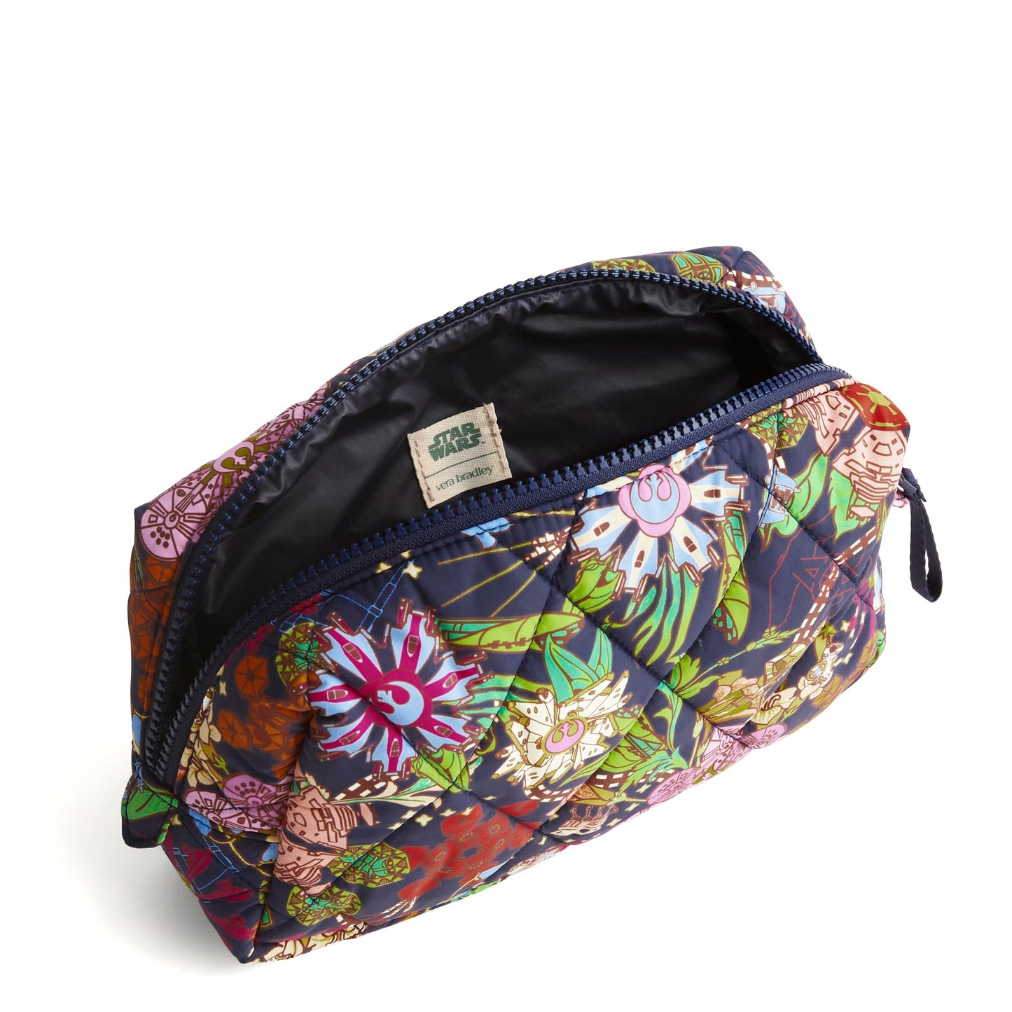 Vera Bradley Women's Star Wars Featherweight Medium Cosmetic Makeup Bag, Power the Force Floral, One Size