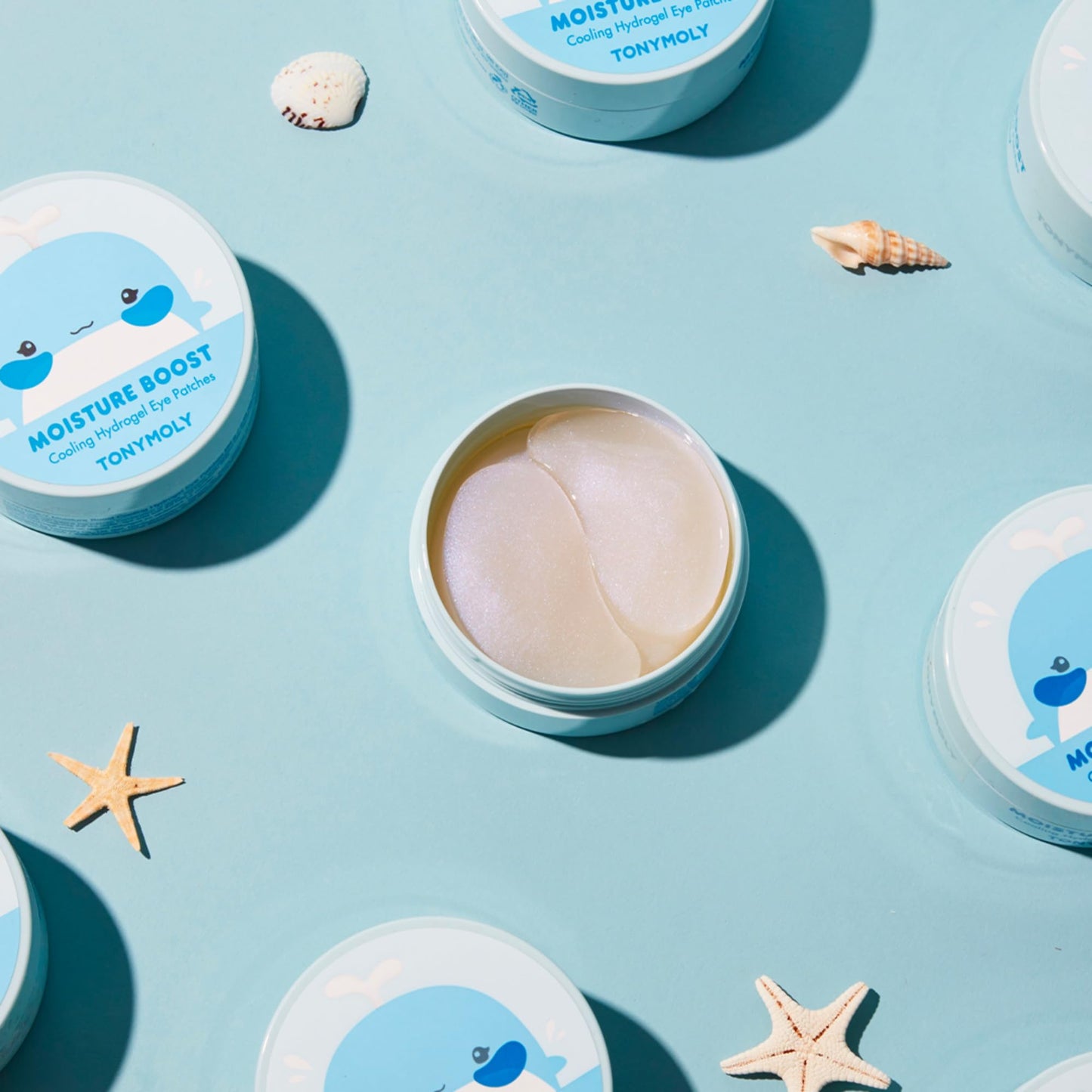 TONYMOLY Moisture Boost Cooling Hydrogel Eye Patches – Hydrating & Refreshing Under Eye Patches with Hyaluronic Acid, Spirulina & Plankton, 30 Pairs