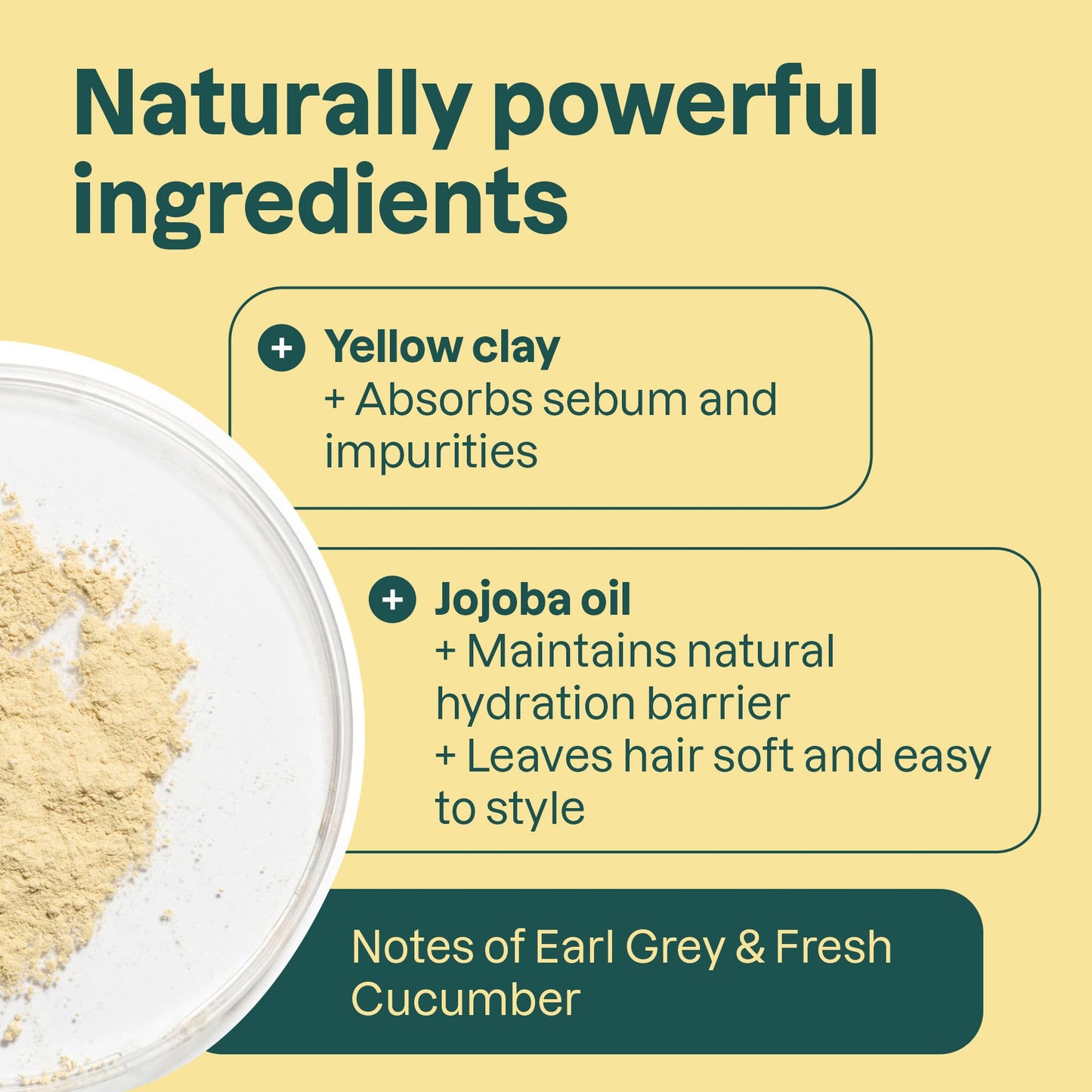 ATTITUDE Clarifying Shampoo Bar, Natural Origin, for Greasy and Oily Hair, Jojoba Oil & Yellow Clay, EWG Verified & Clean ingredients, Vegan, Earl Grey & Fresh Cucumber Scent, 4 Oz