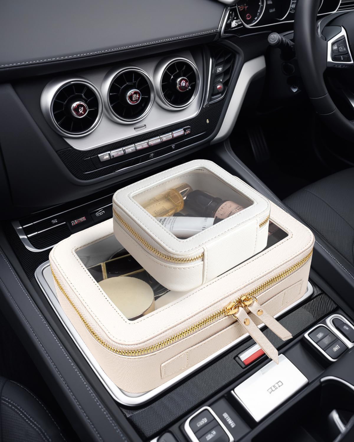 FFpaw Clear Makeup Bag Set, Travel Makeup Case Clear Cosmetic Travel Bag Small Makeup Organizer Mini Make Up Pouch for Purse Waterproof Toiletry Bag Portable Car Essentials Car Organizer