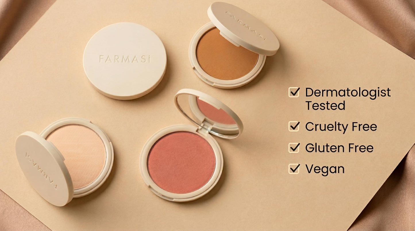 FARMASI Makeup BB All in One Powder, Lightweight, Long-Lasting Medium-Full Coverage with Flawless Finishing, Look More Natural and Smooth Than Ever, Cool Light