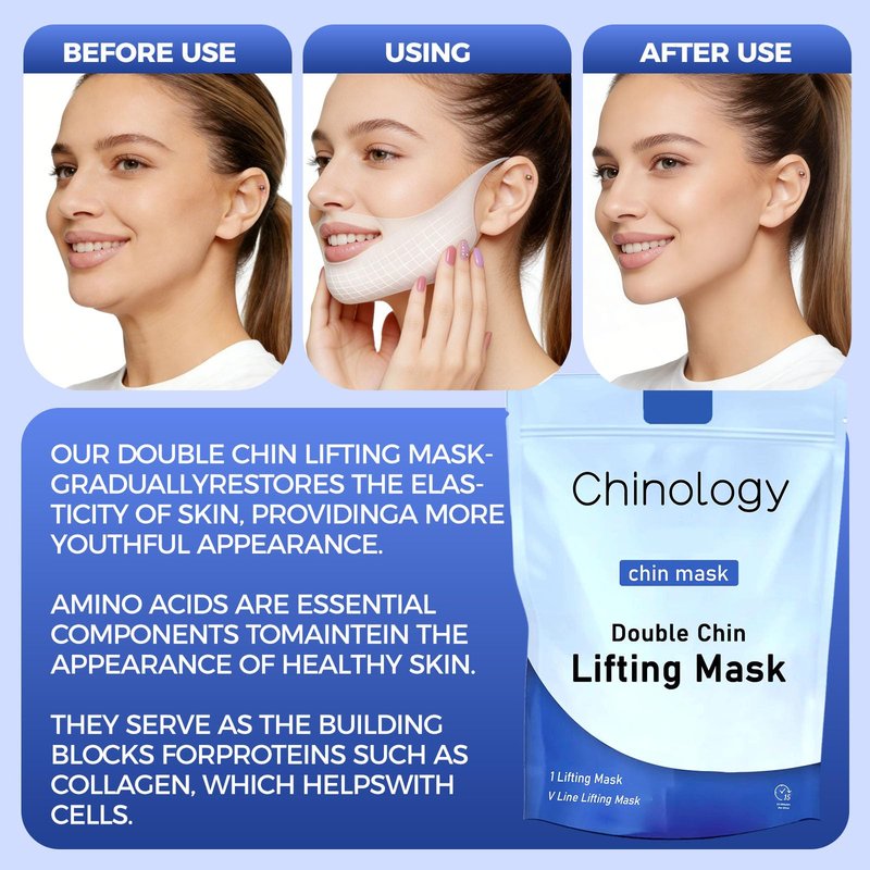 Chinology Double Chin Lifting Mask, Chin Strap Lift Mask with Retinol and Silicone, Tightening and Firming for Face and Neck (5)
