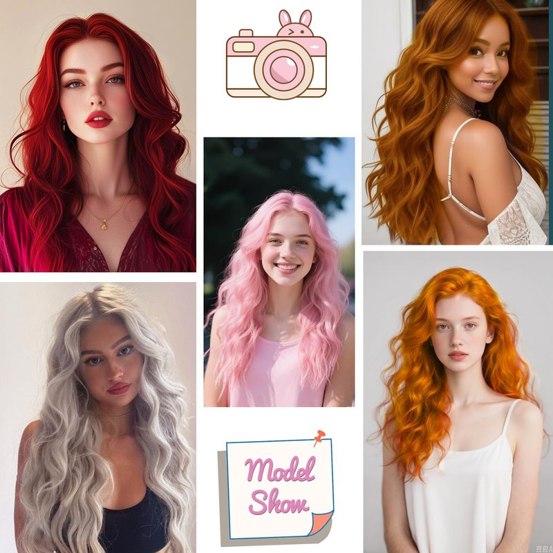 Angzon Light Pink Wig 26 Inch Long Wavy Wig for Women - Heat Resistant Synthetic Hair Middle Part Curly Wig Natural Look for Daily Party Cosplay Costume Use