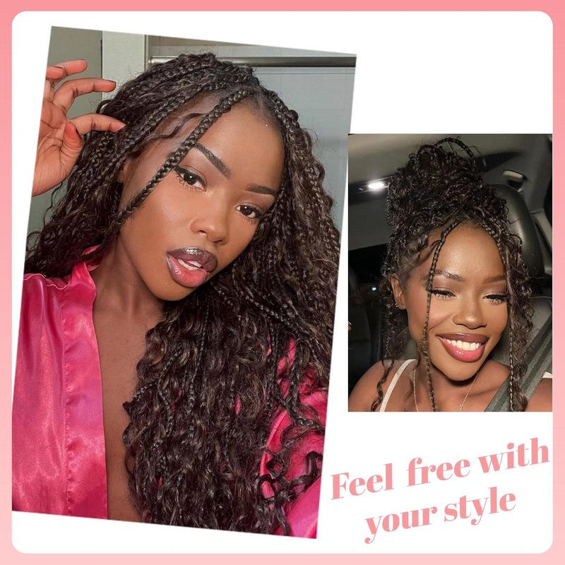 Chocolate Brown Human Braiding Hair - Deep Wave 22 Inch | 100g Curly Extensions for Boho Braids