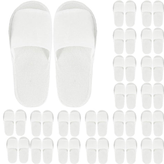 Seuqhck 20 Pairs Disposable Slippers, Open Toe Comfortable Cotton Spa Slippers Bulk, White Non-slip Hotel Guest Slipper for Home, Travel, Salon, Unisex, Men, Women