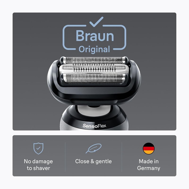 Braun Series 6 Electric Shaver Replacement Head - Sensitive Skinguard, Easy Attachment, Compatible with 64B | Black