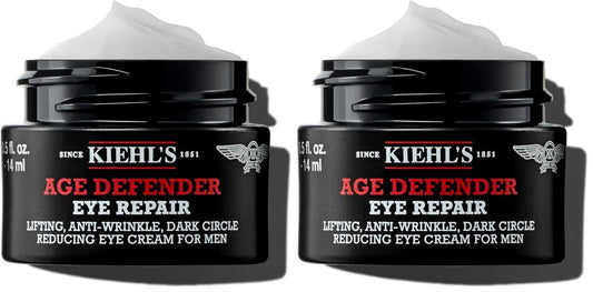 Kiehl's Age Defender Eye Repair, Anti-Aging Eye Cream for Men, Lift, Firm and Visibly Reduce Dark Circles and Crow’s Feet, Instantly Brightens, Paraben-free, Fragrance-free - 0.5 fl oz (Pack of 2)