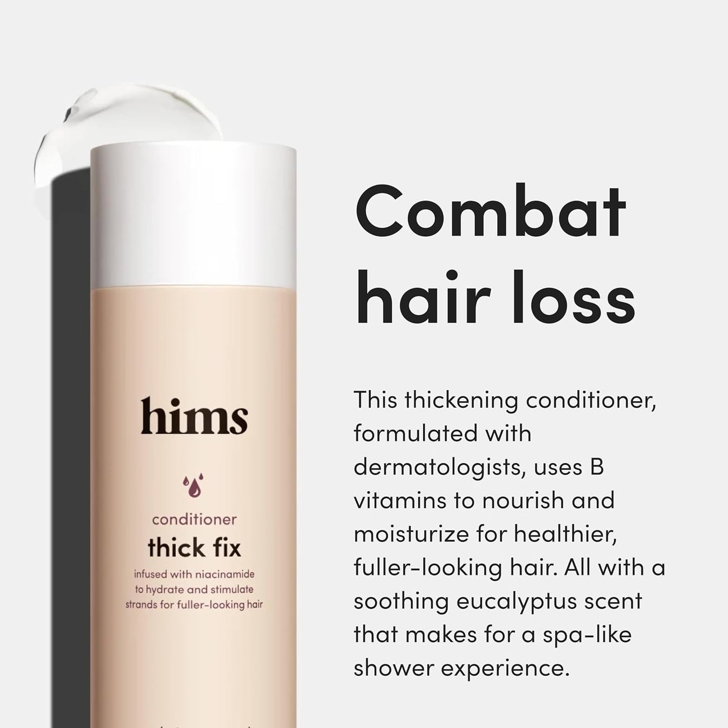 Thick Fix Shampoo & Conditioner Set for Healthy Hair Growth - Eucalyptus Scent, 6.4 fl oz | Minoxidil 5% Hair Loss Treatment, 2 fl oz