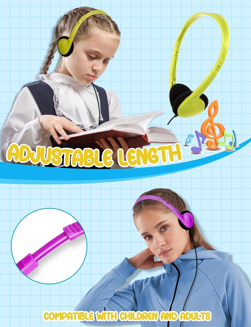 ZNXZXP 18 Pack Classroom Kids Headphones Bulk for School Students Children Teen Boys Girls, Wholesale Bulk Headphones for Classroom Earphones 3.5mm Jack Mix Colors (B)