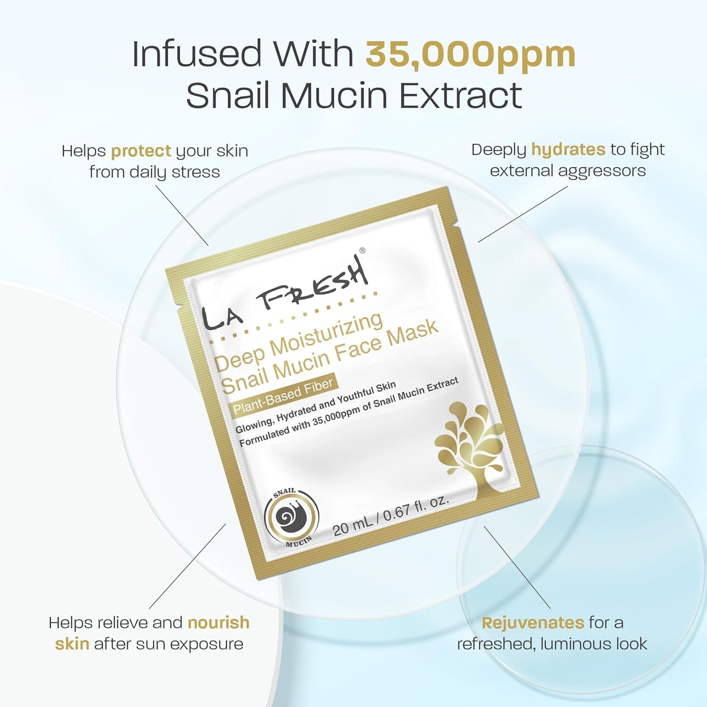Deep Moisturizing Snail Mucin Sheet Mask - Glow & Hydration | 10 Count