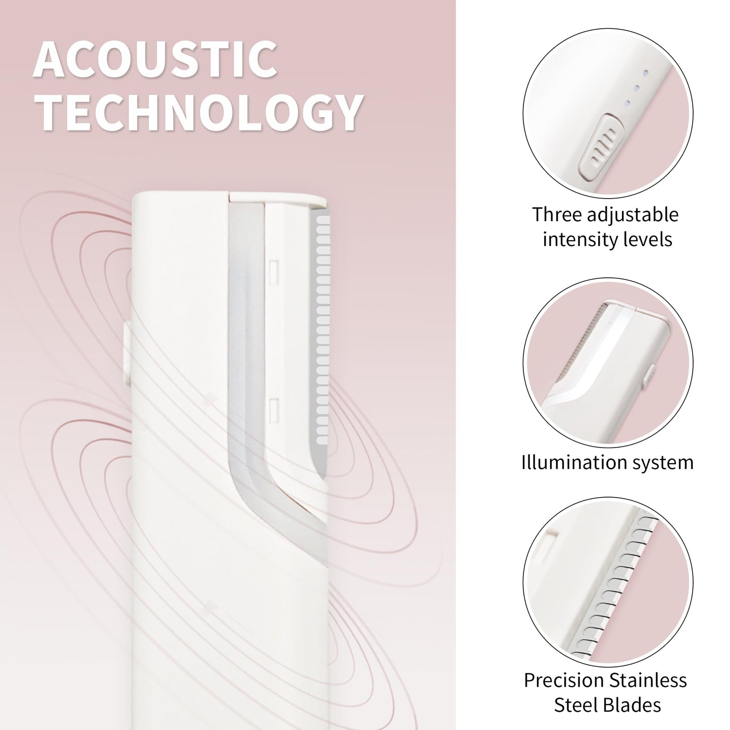 Aviowish Sonic Dermaplaning Tool For Face - Painless Facial Hair Removal For Women,Anti-Nick Exfoliator For Sensitive Skin,Blades With A Protective Microblade System(Beginner Friendly)10refill Blades