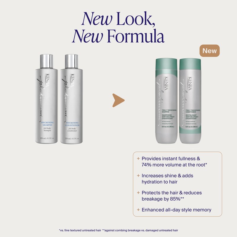 Kenra Platinum Truly Thickening Conditioner | Volumizing + Fuller-Looking Hair | Adds Body | Lightweight | for Fine & Thin Hair | Sulfate Free | Color Safe 8.5oz